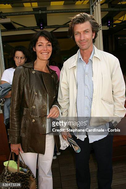 Philippe Caroit and Caroline Tresca visit Roland Garros Village during the 2005 French Open tennis.