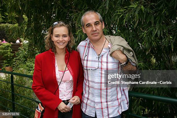 Claire Borotra and Jerome Anger visit Roland Garros Village during the 2005 French Open tennis.