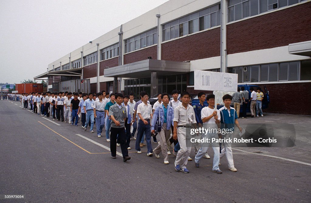 Workers at Samsung Electronics Factory