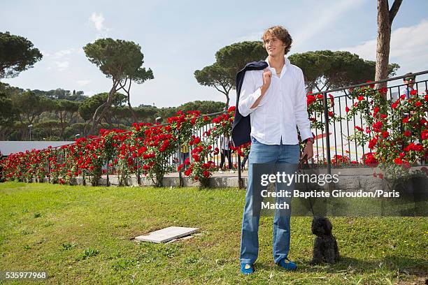 Tennis player Alexander Zverev is photographed for Paris Match on May 7, 2016 in Rome, Italy.