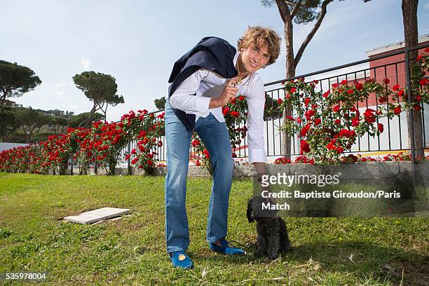 Tennis player Alexander Zverev is photographed for Paris Match on May 7, 2016 in Rome, Italy.