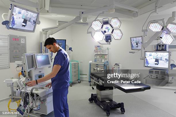 operation room with surgeon in the room . - operation theatre stock pictures, royalty-free photos & images