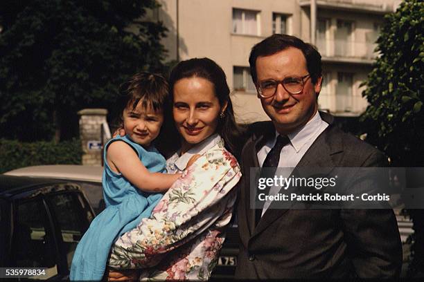 French socialist politicians Segolene Royal and husband Francois Hollande with their daughter Clemence .