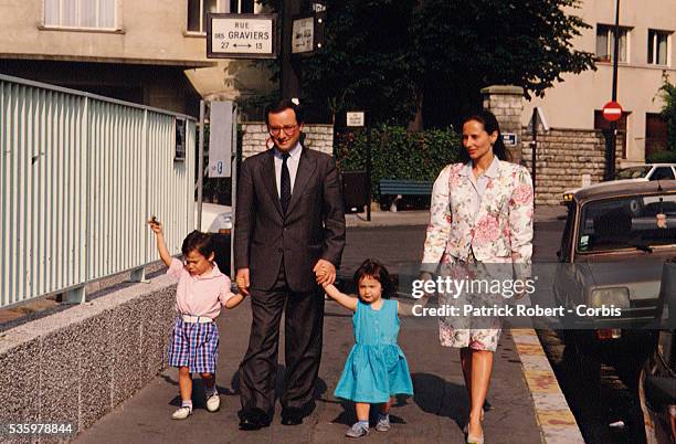 French socialist politicians Segolene Royal and husband Francois Hollande with their children Thomas and Clemence .