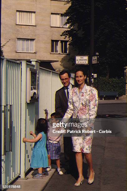 French socialist politicians Segolene Royal and husband Francois Hollande with their children Thomas and Clemence .
