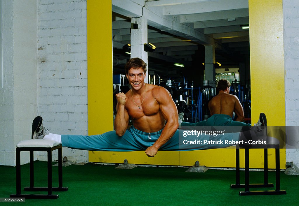 Actor Jean-Claude Van Damme at Gym