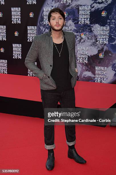 Singer James Arthur arrives at the World Music Awards at Sporting Monte-Carlo on May 27, 2014 in Monte-Carlo, Monaco.