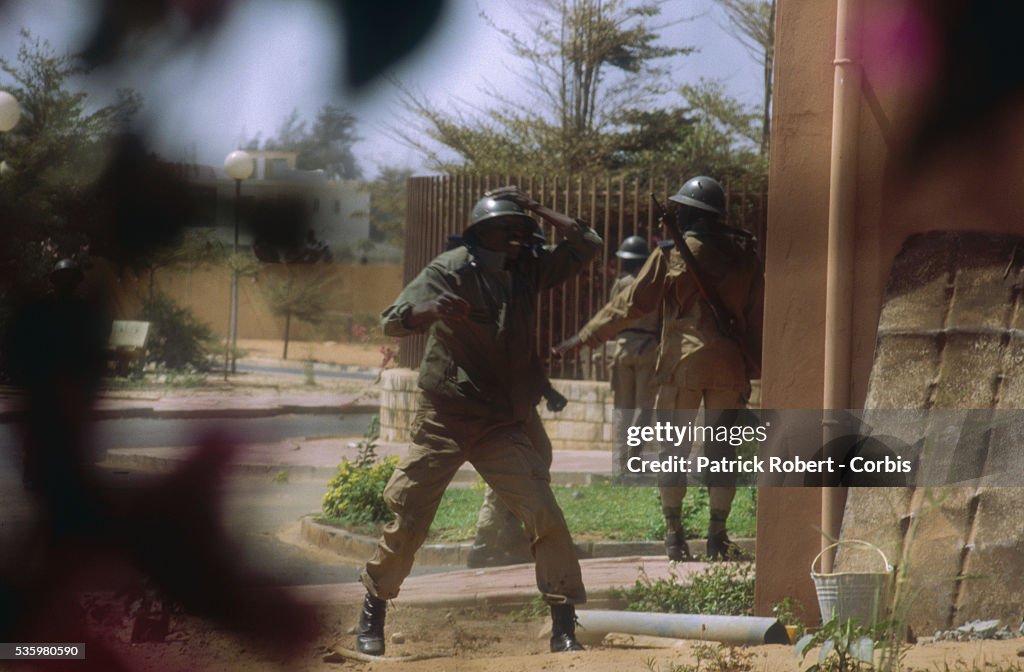 Soldiers on Guard During Race Riots in Senegal