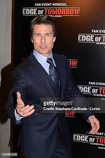 Tom Cruise attends 'Edge Of Tomorrow' Photocall at Cinema UGC Normandie on May 28, 2014 in Paris.