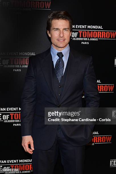 Tom Cruise attends 'Edge Of Tomorrow' Photocall at Cinema UGC Normandie on May 28, 2014 in Paris.