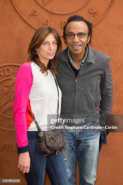 Manu Katche and Laurence Katche attend the Roland Garros French Tennis Open 2014.