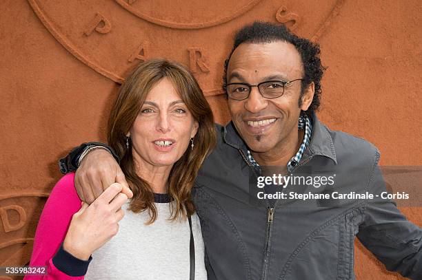 Manu Katche and Laurence Katche attend the Roland Garros French Tennis Open 2014.