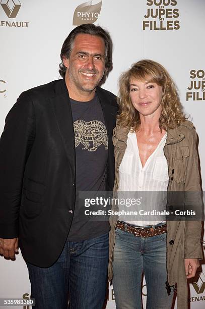 Emmanuel Chain with his Wife Valerie attend the Paris Premiere of 'Sous Les Jupes Des Filles' film at Cinema UGC Normandie