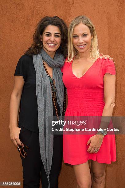 Sarah Doraghi and Charlotte Bouteloup attend the Roland Garros French Tennis Open 2014.