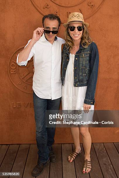 Elie Semoun and Laura Smet attend the Roland Garros French Tennis Open 2014.
