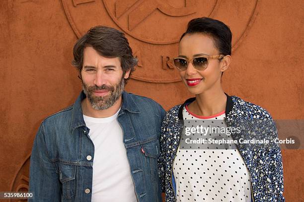 Jalil Lespert and Sonia Rolland attend the Roland Garros French Tennis Open 2014.