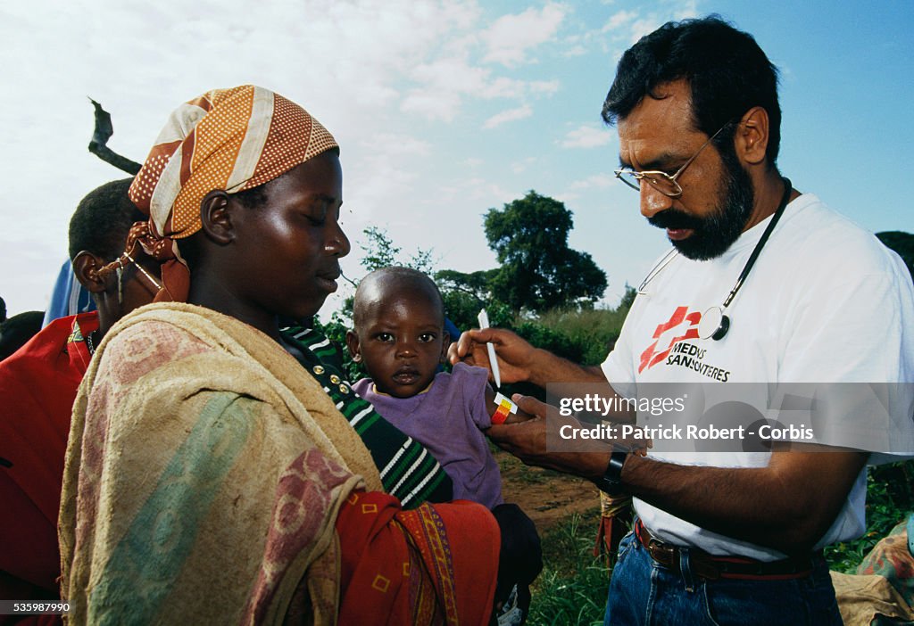 Physician Helping Hutu and Tutsi Refugees