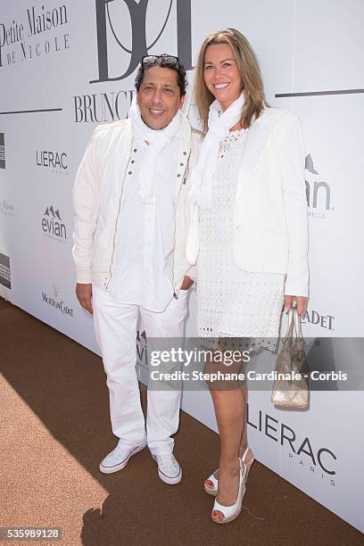 Smain and his wife Chanael attend the 'Brunch Blanc' hosted by Barriere Group. Held on Yacht 'Excellence' on June 29, 2014 in Paris, France.