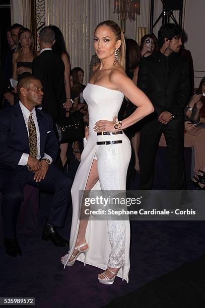 Jennifer Lopez attends the Versace show as part of Paris Fashion Week - Haute Couture Fall/Winter 2014-2015 on July 6, 2014 in Paris, France.