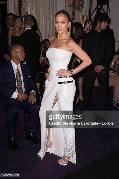 Jennifer Lopez attends the Versace show as part of Paris Fashion Week - Haute Couture Fall/Winter 2014-2015 on July 6, 2014 in Paris, France.