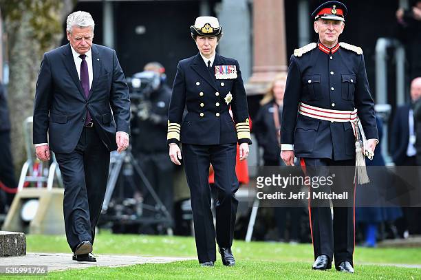 Princess Anne, Princess Royal, German President Joachim Gauck, attend commemorations of the 100th anniversary of the Battle of Jutland at St Magnus...