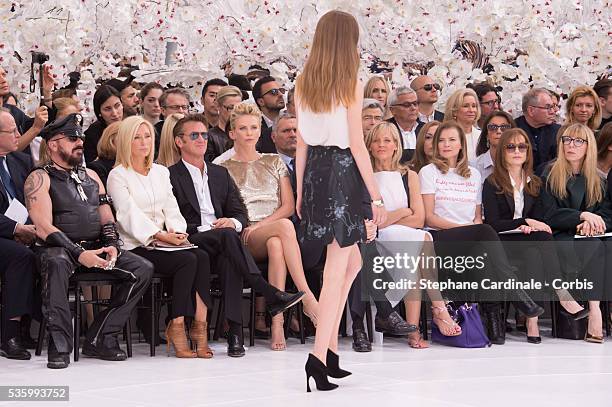 Peter Marino, Princess Marie Chantal of Greece, Sean Penn, Charlize Theron, Helene Arnault, Valerie Trierwieler and Isabelle Huppert - Christian Dior...