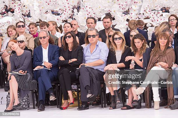 Xavier Romatet, Emmanuelle Alt, Mario Testino, Virginie Mouzat, Mademoiselle Agnes and Babeth Djian - Christian Dior show during the Paris Fashion...