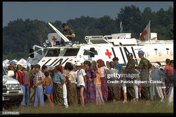 THE INHABITANTS OF SREBRENICA TAKE REFUGE IN TUZLA