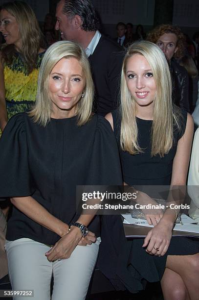 Princess Marie Chantal of Greece and daughter Princess Olympia attends the Elie Saab show during the Paris Fashion Week - Haute Couture Fall/Winter...