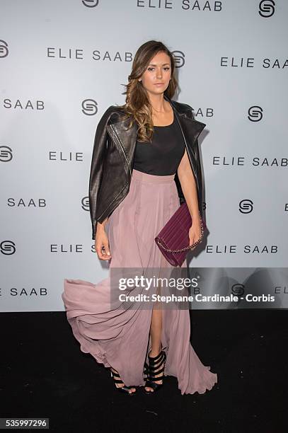 Nina Dobrev in backstage at the Elie Saab show during the Paris Fashion Week - Haute Couture Fall/Winter 2014-2015