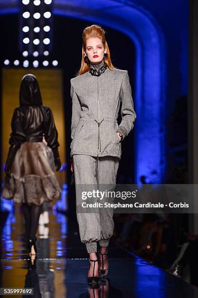 Model walks the runway at the Jean Paul Gaultier show during the Paris Fashion Week - Haute Couture Fall/Winter 2014-2015