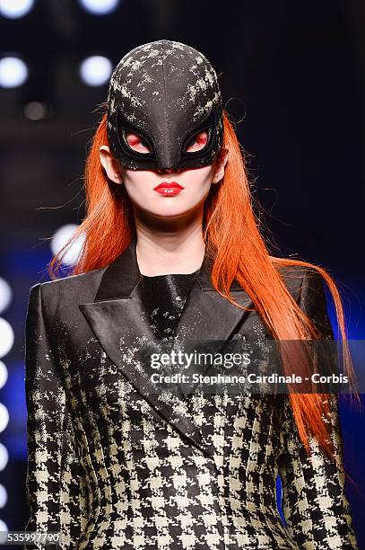 Model walks the runway at the Jean Paul Gaultier show during the Paris Fashion Week - Haute Couture Fall/Winter 2014-2015