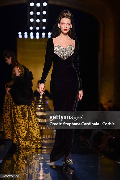 Model walks the runway at the Jean Paul Gaultier show during the Paris Fashion Week - Haute Couture Fall/Winter 2014-2015