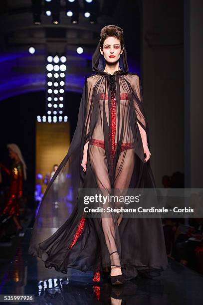 Model walks the runway at the Jean Paul Gaultier show during the Paris Fashion Week - Haute Couture Fall/Winter 2014-2015