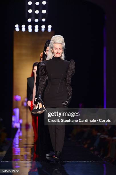 Model walks the runway at the Jean Paul Gaultier show during the Paris Fashion Week - Haute Couture Fall/Winter 2014-2015