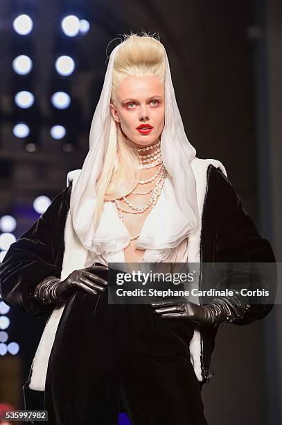 Model walks the runway at the Jean Paul Gaultier show during the Paris Fashion Week - Haute Couture Fall/Winter 2014-2015