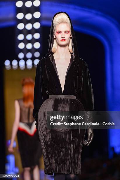 Model walks the runway at the Jean Paul Gaultier show during the Paris Fashion Week - Haute Couture Fall/Winter 2014-2015