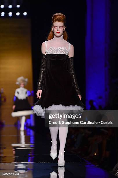 Model walks the runway at the Jean Paul Gaultier show during the Paris Fashion Week - Haute Couture Fall/Winter 2014-2015