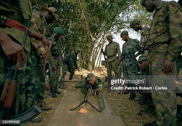 Serbian mercenary trains Zairean army of President Mobuto Sese Seko's how to use a missile launcher.