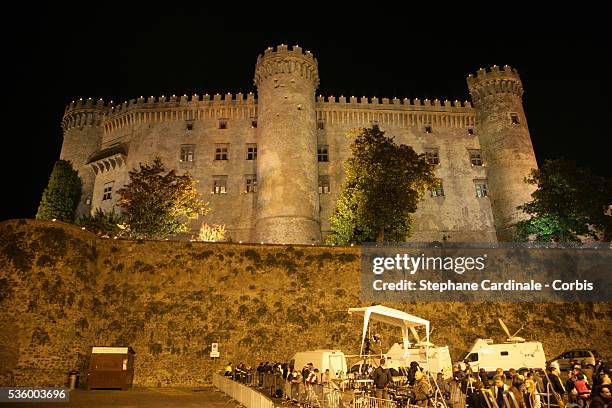 Hollywood celebrity couple Tom Cruise and Katie Holmes' wedding is celebrated inside the candle-lit windows of the Odescalchi Castle in the town of...