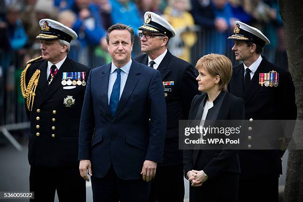 Scotland's First Minister Nicola Sturgeon and British Prime Minister David Cameron attend attend commemorations of the 100th anniversary of the...