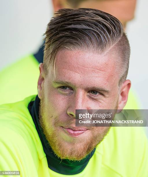 Sweden's defender Pontus Jansson is pictured ahead of the friendly football match between Sweden and Slovenia at Swedbank stadium in Malmo on May 30,...