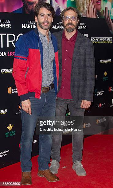 Actors Fele Martinez and Eduardo Noriega attend the 'Nuestros Amantes' photocall at Palafox cinema on May 31, 2016 in Madrid, Spain.