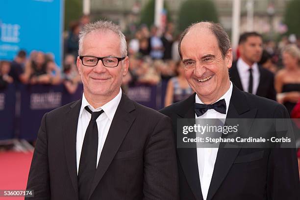 Thierry Fremaux and Pierre Lescure attend the opening ceremony of 40th Deauville American Film Festival on September 5, 2014 in Deauville, France.