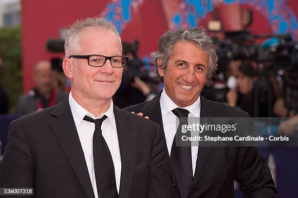 Thierry Fremaux and Richard Anconina attend the opening ceremony of 40th Deauville American Film Festival on September 5, 2014 in Deauville, France.