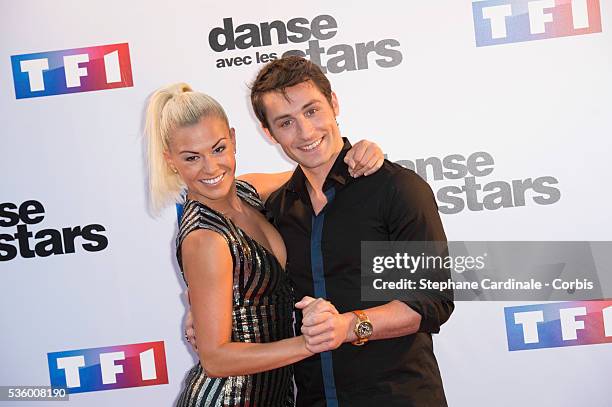 Katrina Patchett and Brian Joubert attend the 'Danse Avec Les Stars 2014' Photocall at TF1 on September 10, 2014 in Paris, France.