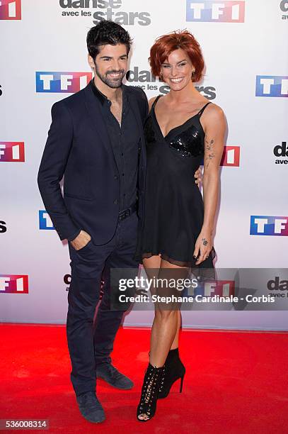 Miguel Angel Munoz and Fauve Hautot attend the 'Danse Avec Les Stars 2014' Photocall at TF1 on September 10, 2014 in Paris, France.