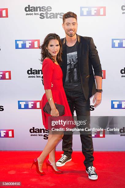 Joyce Jonathan and Julien Brugel attend the 'Danse Avec Les Stars 2014' Photocall at TF1 on September 10, 2014 in Paris, France.