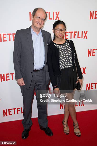 Pierre Lescure and his daughter Anna attend the 'Netflix' Launch Party at Le Faust on September 15, 2014 in Paris, France.