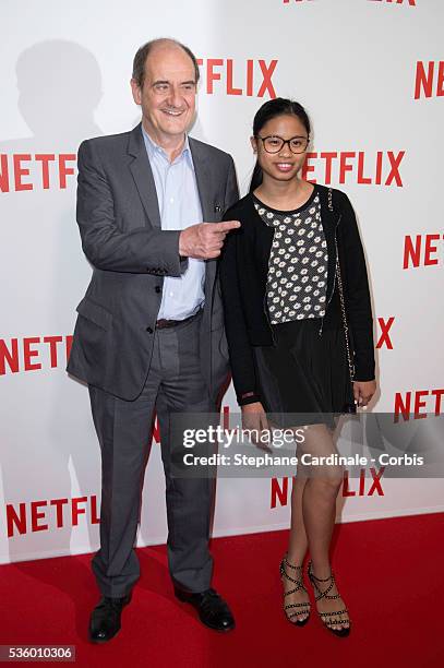 Pierre Lescure and his daughter Anna attend the 'Netflix' Launch Party at Le Faust on September 15, 2014 in Paris, France.